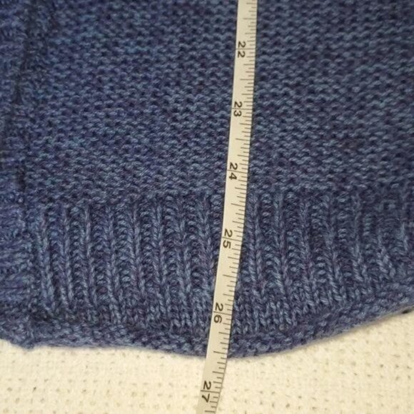 Izod Knitted Split Button Collared Sz. M Short Sleeve Sz. M Blue Cardigan - Picture 9 of 9